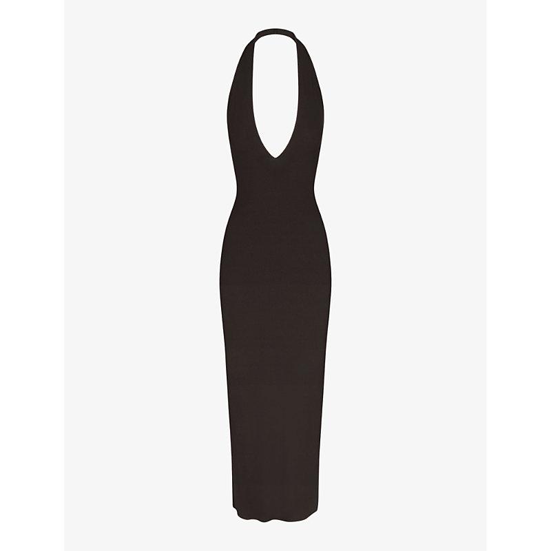 smooth lounge low back halter dress Skims Smooth Lounge Low Back Halter Dress NWT