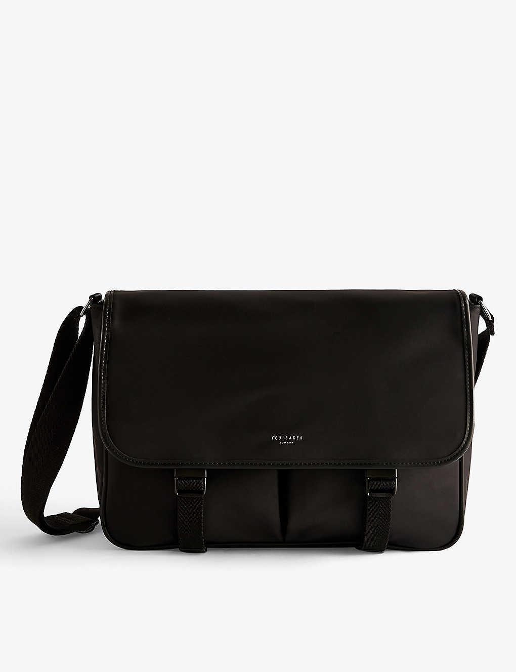 Messenger Bag Ted Baker Nylon Dk-brown Nylon Leather Trim