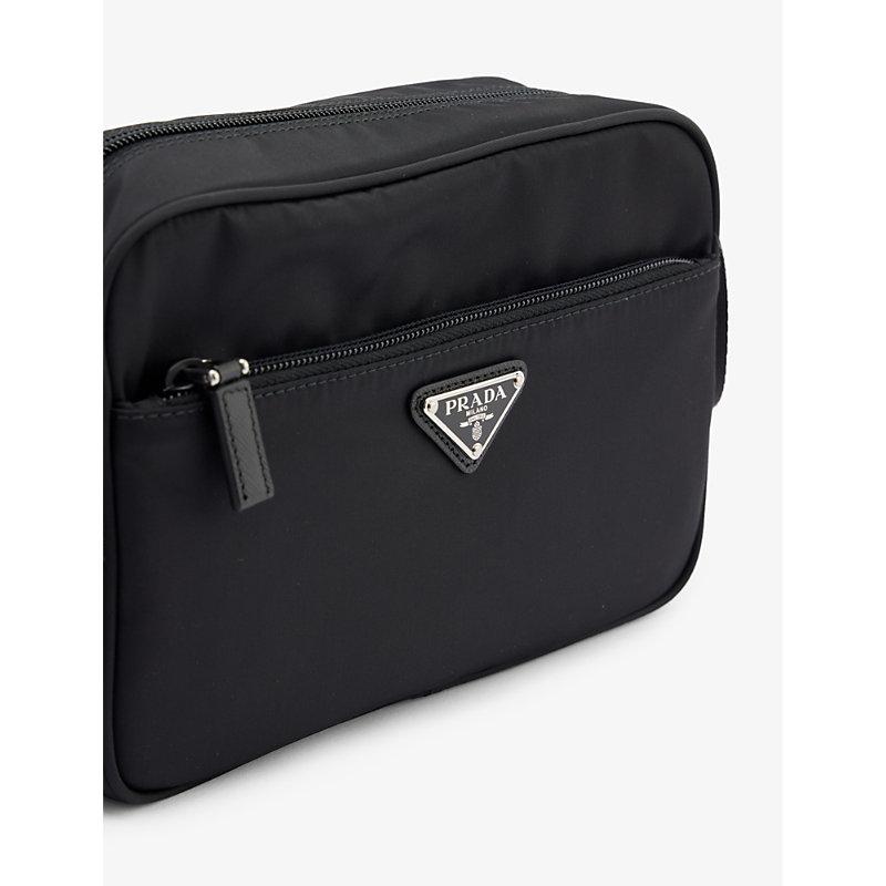 Prada Logo patch Shell Messenger Bag in Black Lyst UK