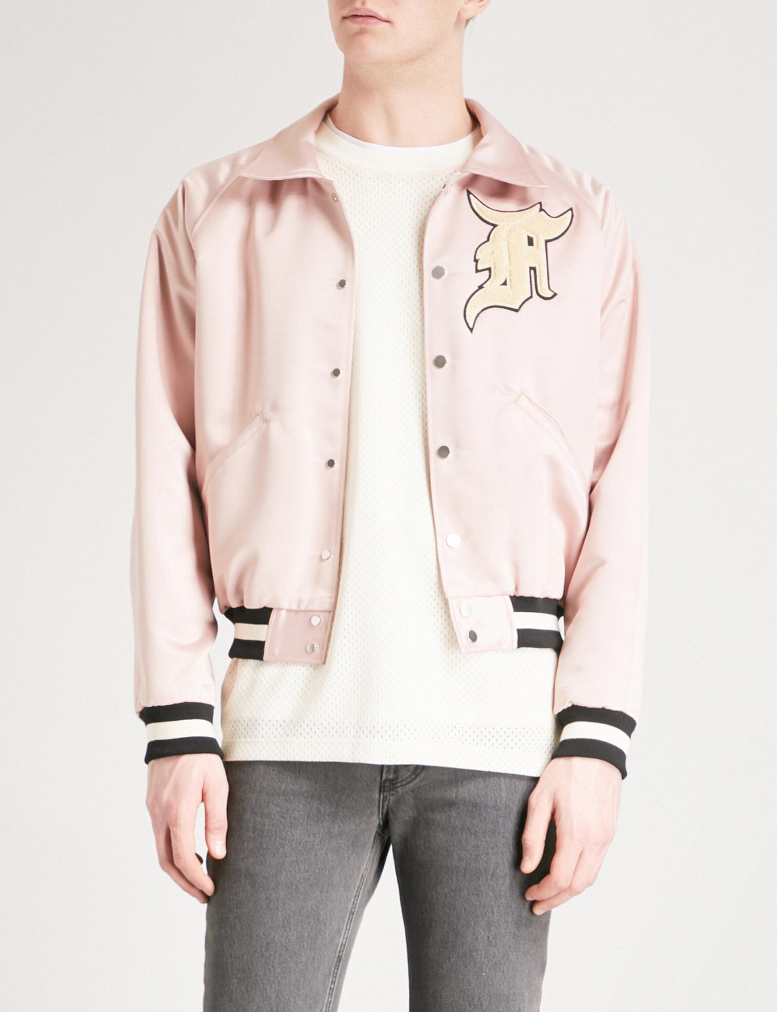 Fear Of God Fifth Collection Manuel Satin Bomber Jacket in Pink