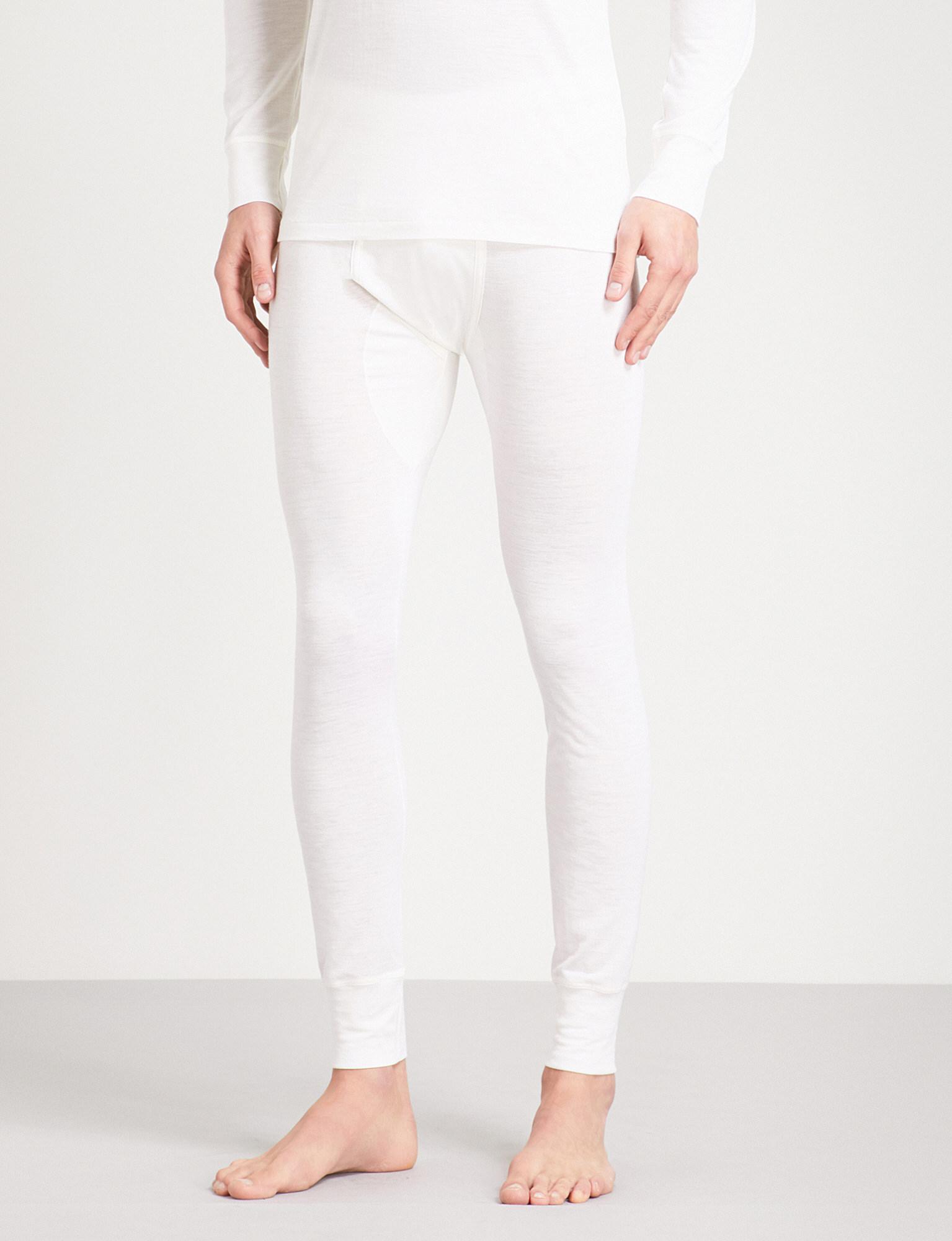 Zimmerli Skinny Cotton And Silk-blend Pyjama Trousers in White for ...