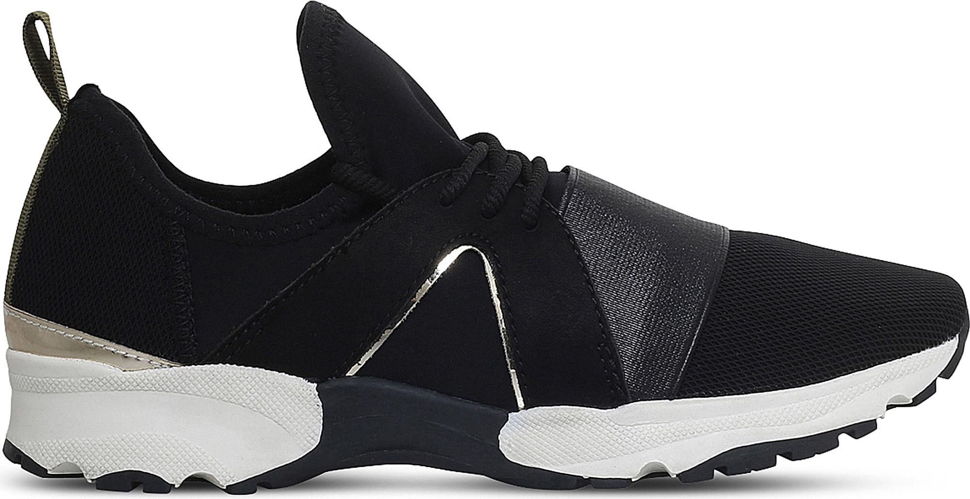 kurt geiger black leather trainers