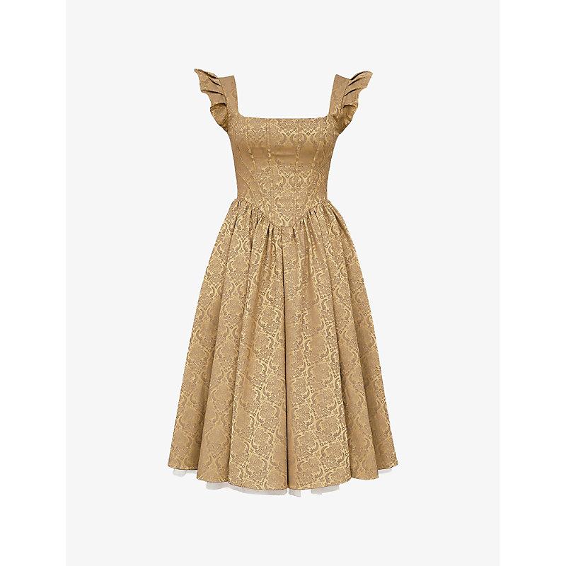 damask bridesmaid dress Piper Tie Maxi Bridesmaid Dress