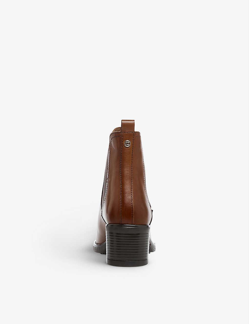 dune chelsea boots in tan leather