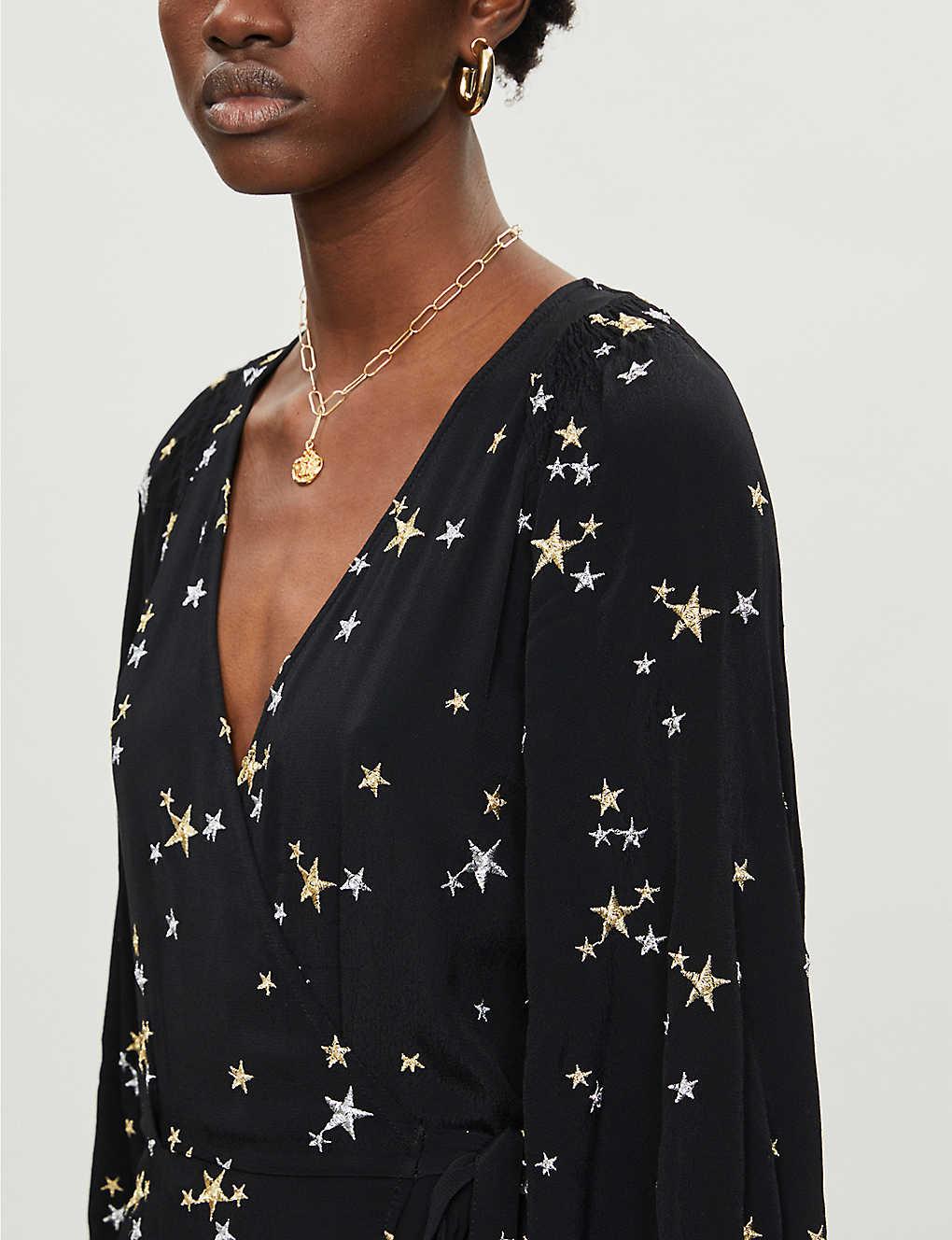 Ghost Emilie Star-embroidered Crepe 
