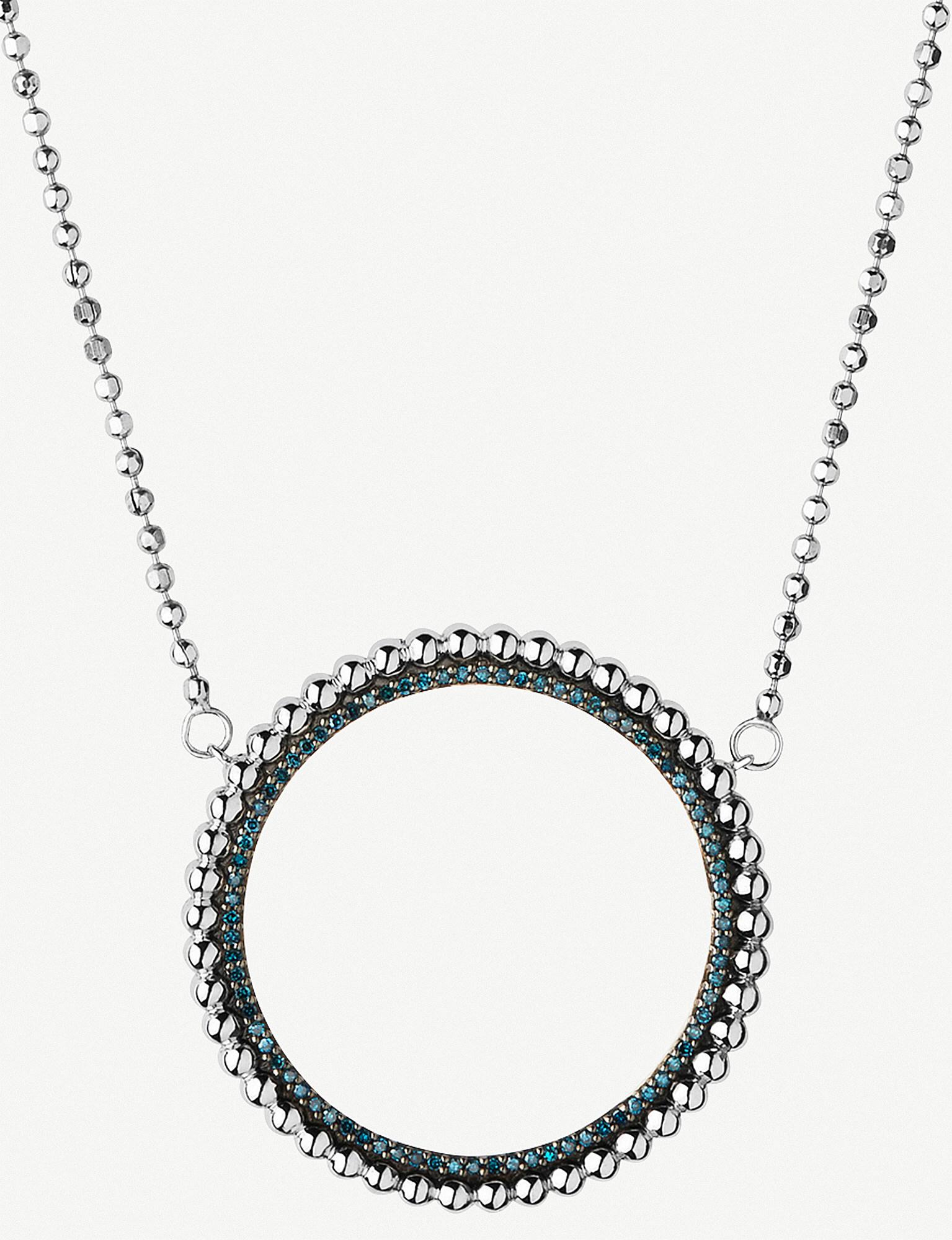 Links Of London Effervescence Sterling Silver And Diamond Halo Necklace In Metallic Lyst