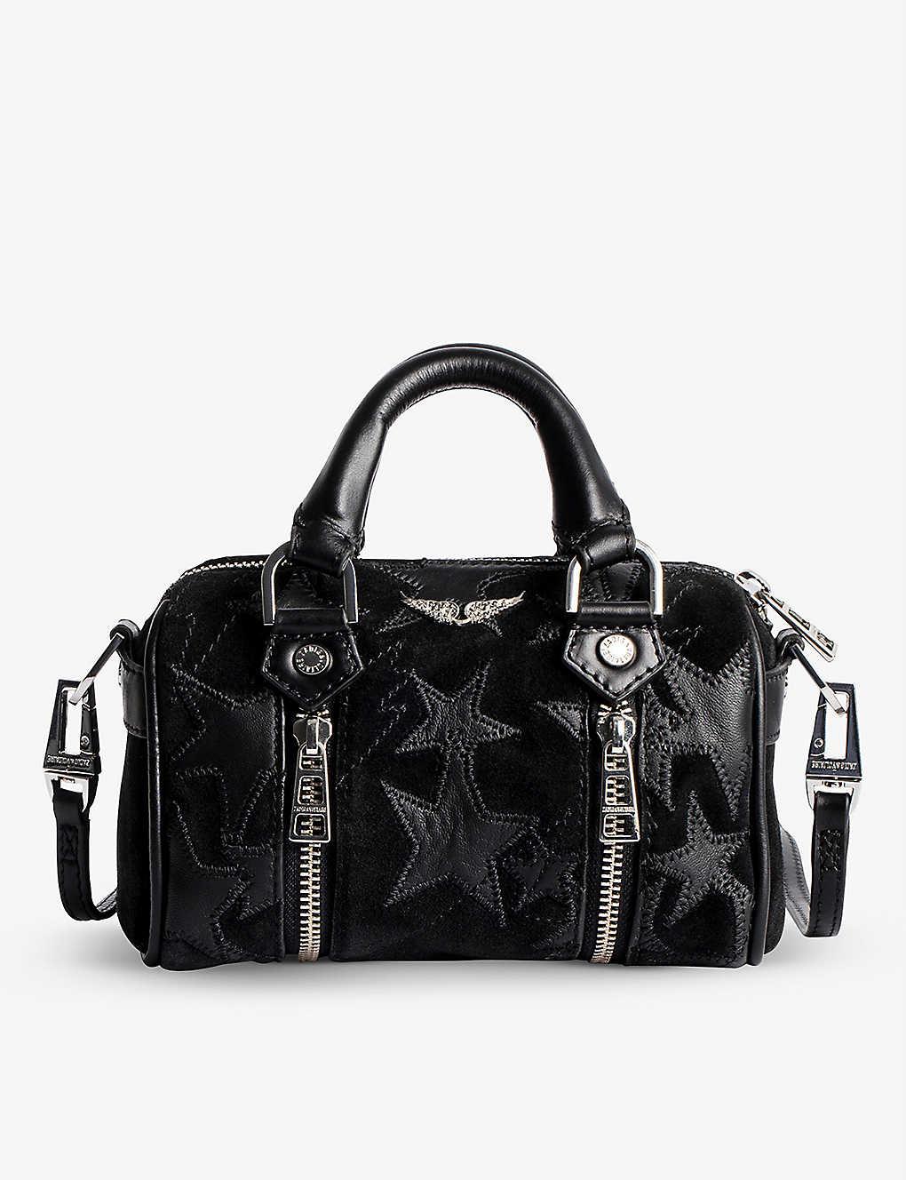 Zadig & Voltaire Sunny Nano Star-embroidered Suede Bowling Bag in Black |  Lyst