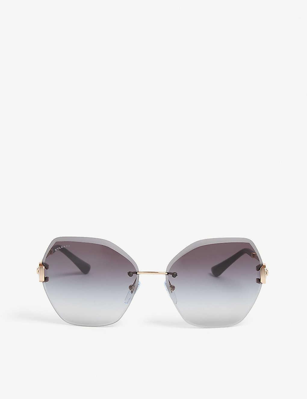 BVLGARI Bv6105b Squareframe Sunglasses in Gold (Metallic) Lyst