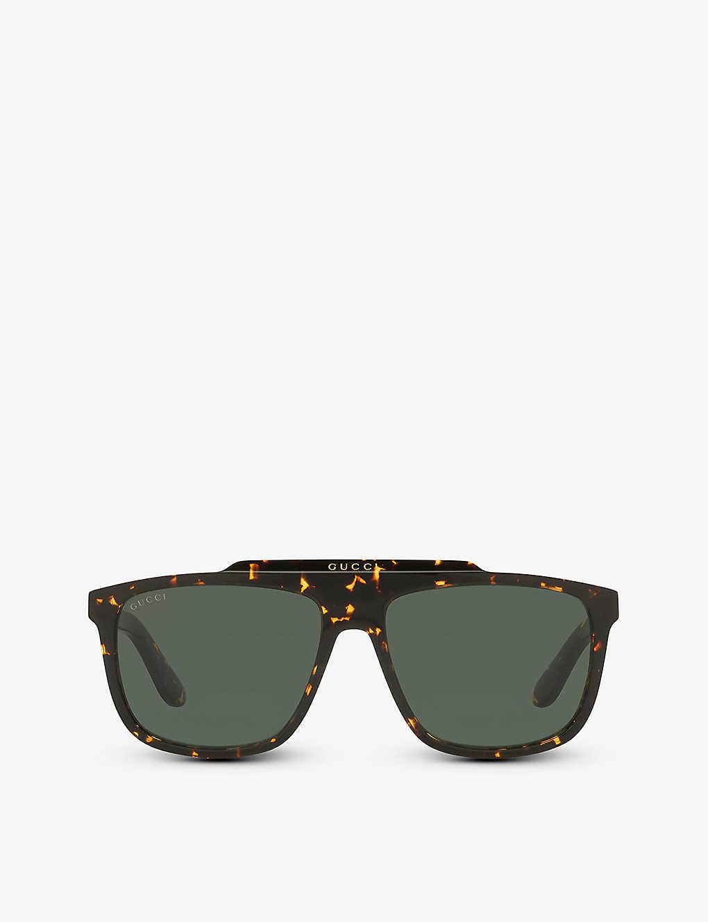 Gucci gg1039s Rectangularframe Acetate Sunglasses in Green Lyst