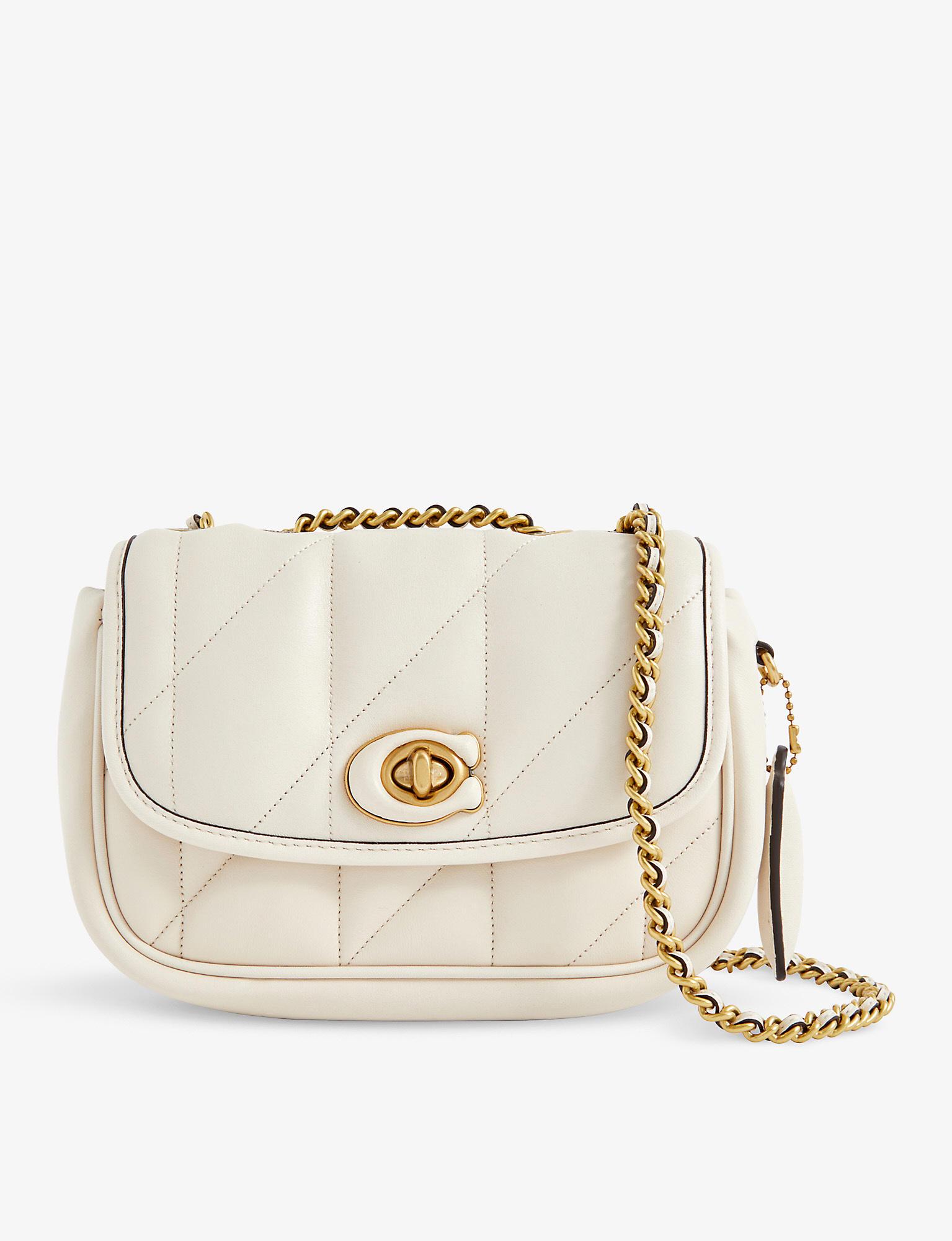COACH Madison Mini Quilted Leather Shoulder Bag in Natural | Lyst