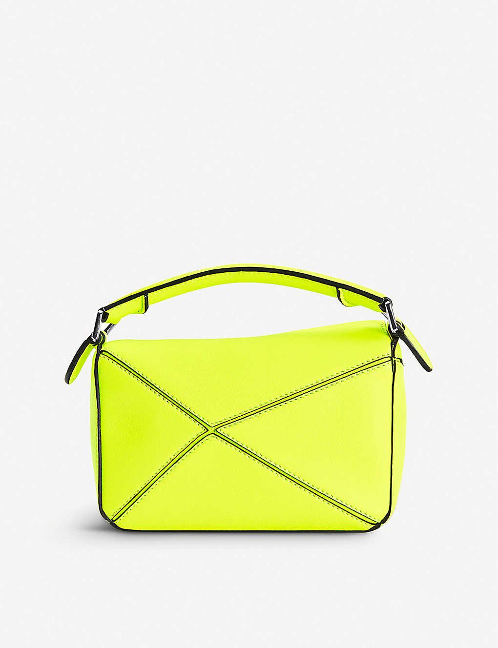 Loewe Puzzle Mini Leather Shoulder Bag in Yellow Lyst