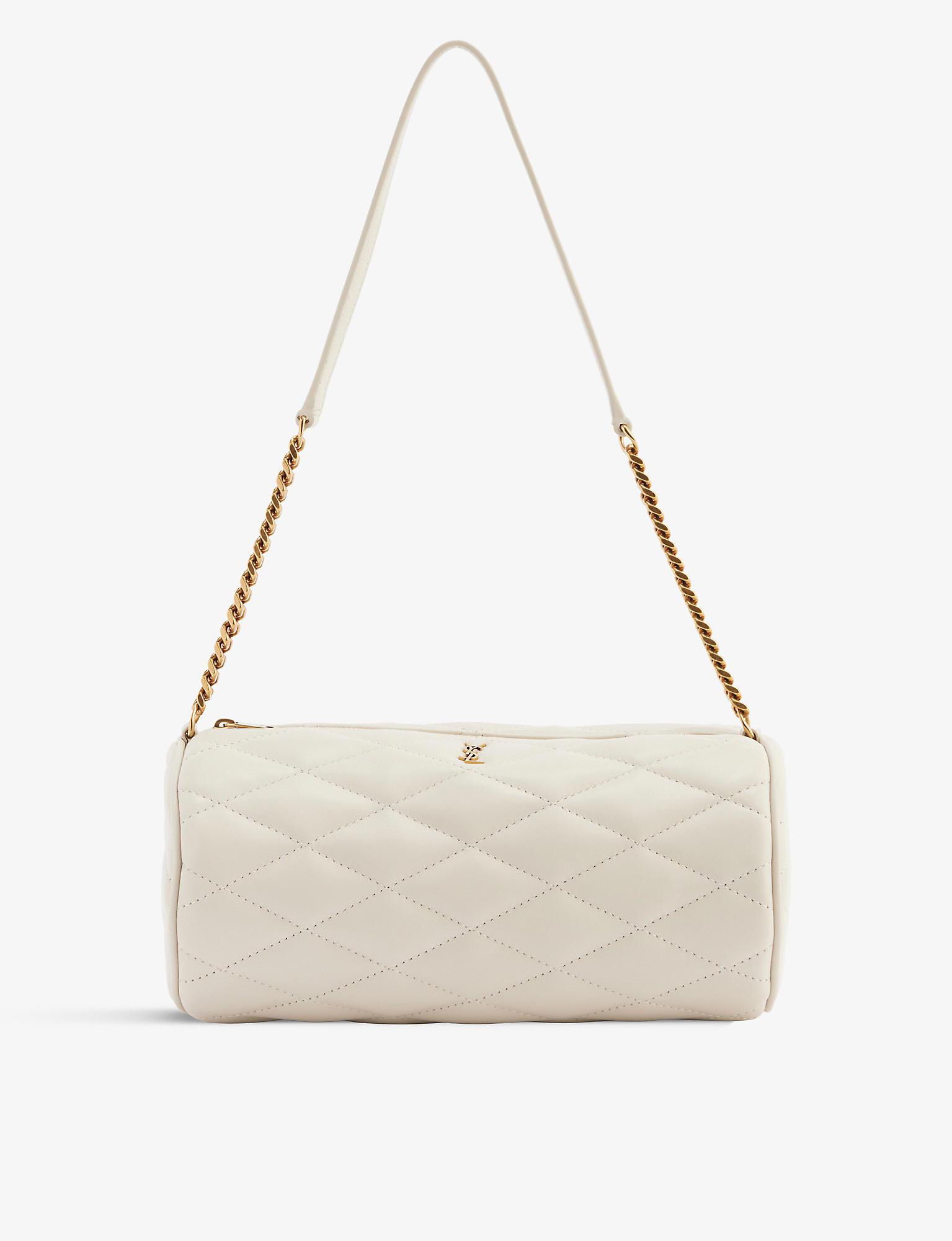 Saint Laurent Sade Leather Shoulder Bag in White | Lyst