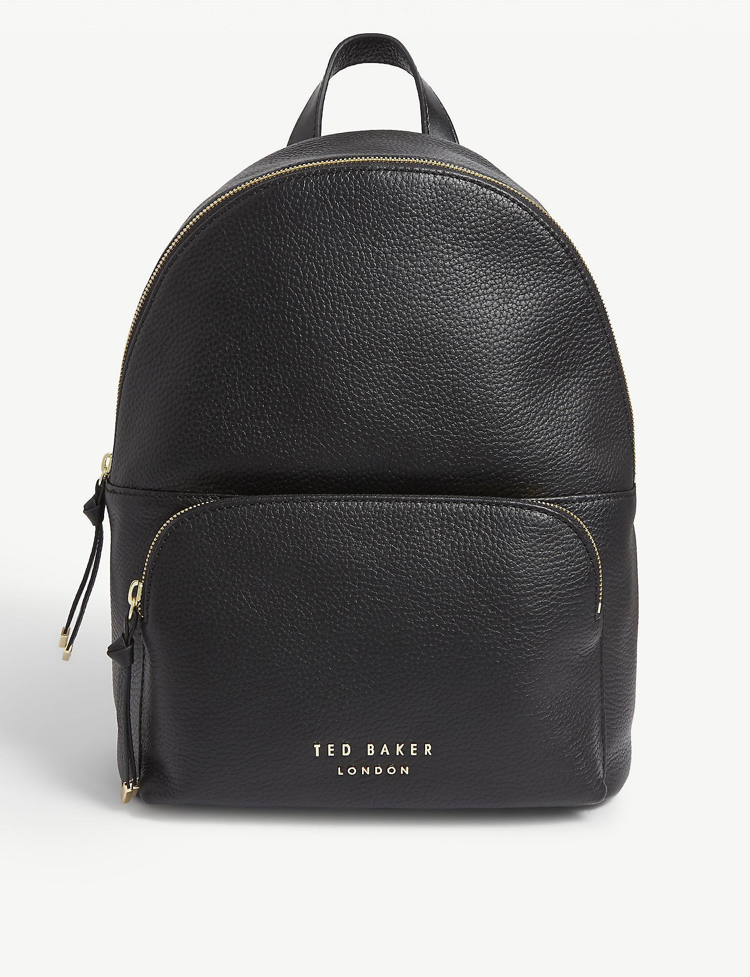 ted baker roziie leather backpack black