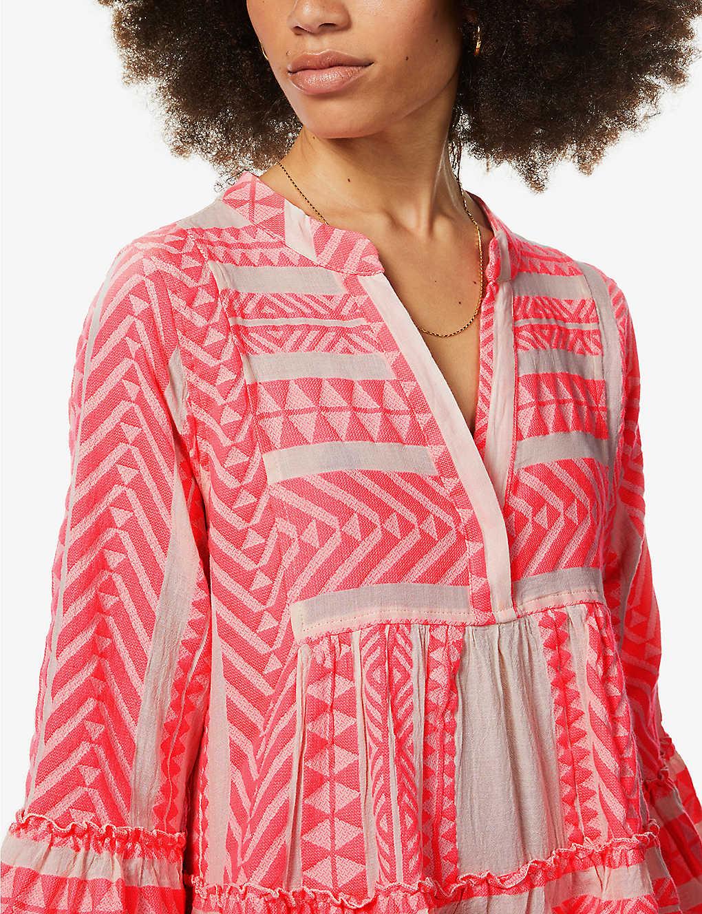 White Ella Embroidered Cotton-blend 