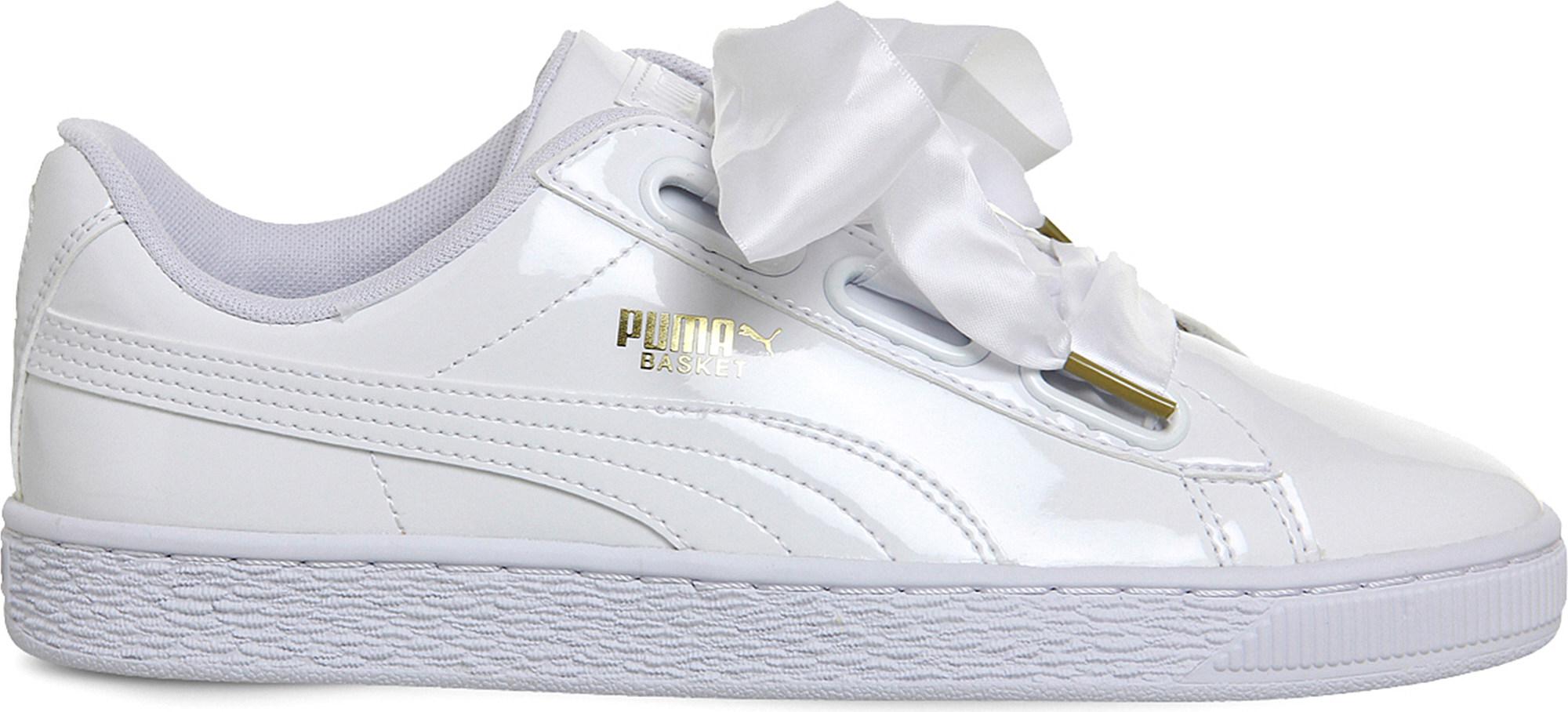 PUMA Basket Heart Patent Wn's Trainers in White | Lyst