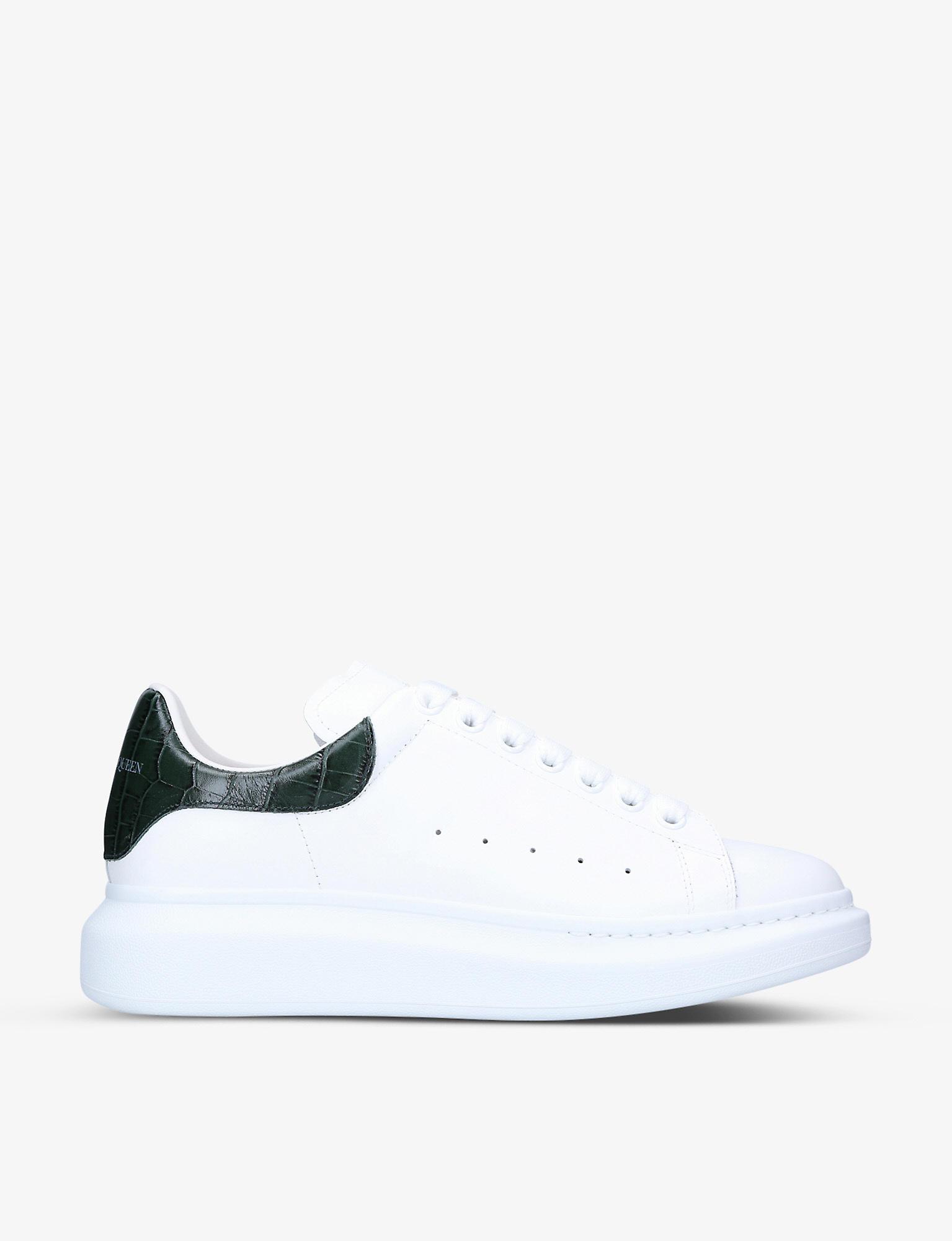Alexander McQueen Show Croc Embossed-tab Leather Low-top Trainers in White  for Men | Lyst
