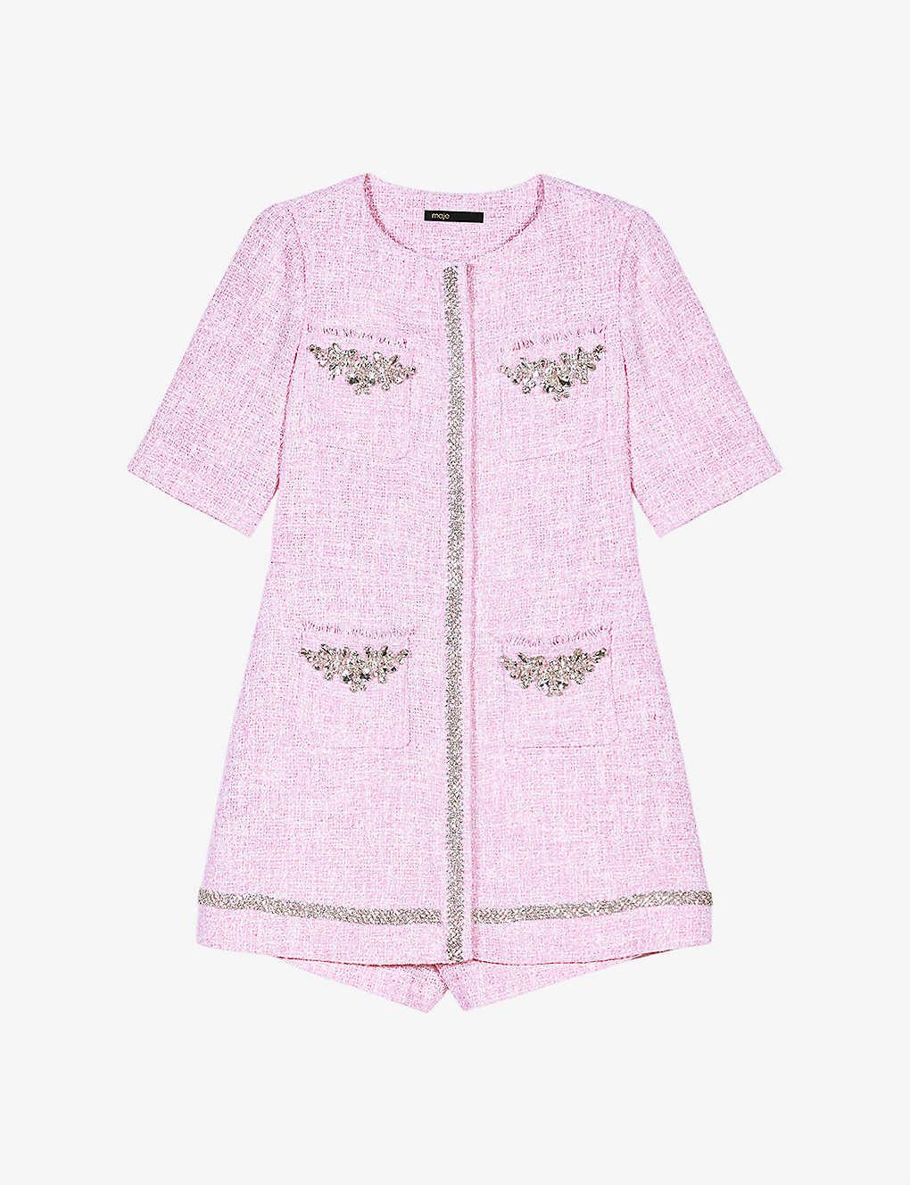 Pink 2024 tweed playsuit