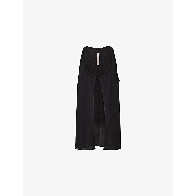 Rick Owens Pony Open -Front Cotton Tank Top in Black for Men | Lyst