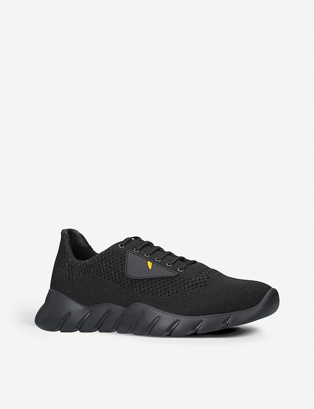 Fendi Monster Knit Runner Trainers in Black for Men | Lyst