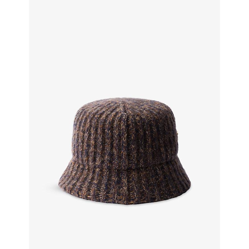 Prada Melange Knitted Wool Bucket Hat in Brown | Lyst