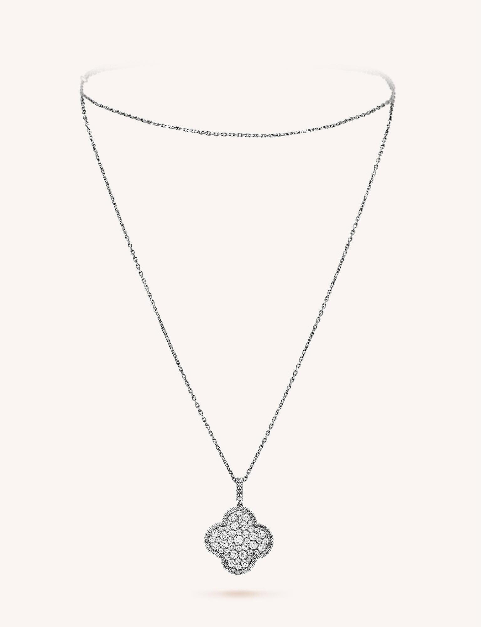 Van Cleef & Arpels Women's White Gold Magic Alhambra And Diamond Necklace  in Metallic | Lyst