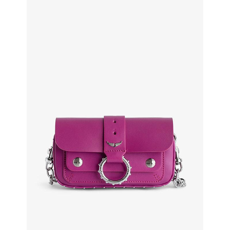 Zadig & Voltaire X Kate Moss Studded Leather Crossbody Bag in Purple