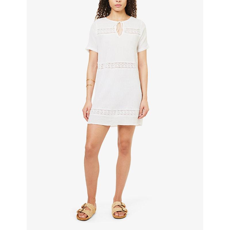 Aspiga Roxy V neck Cotton Mini Dress in White Lyst UK