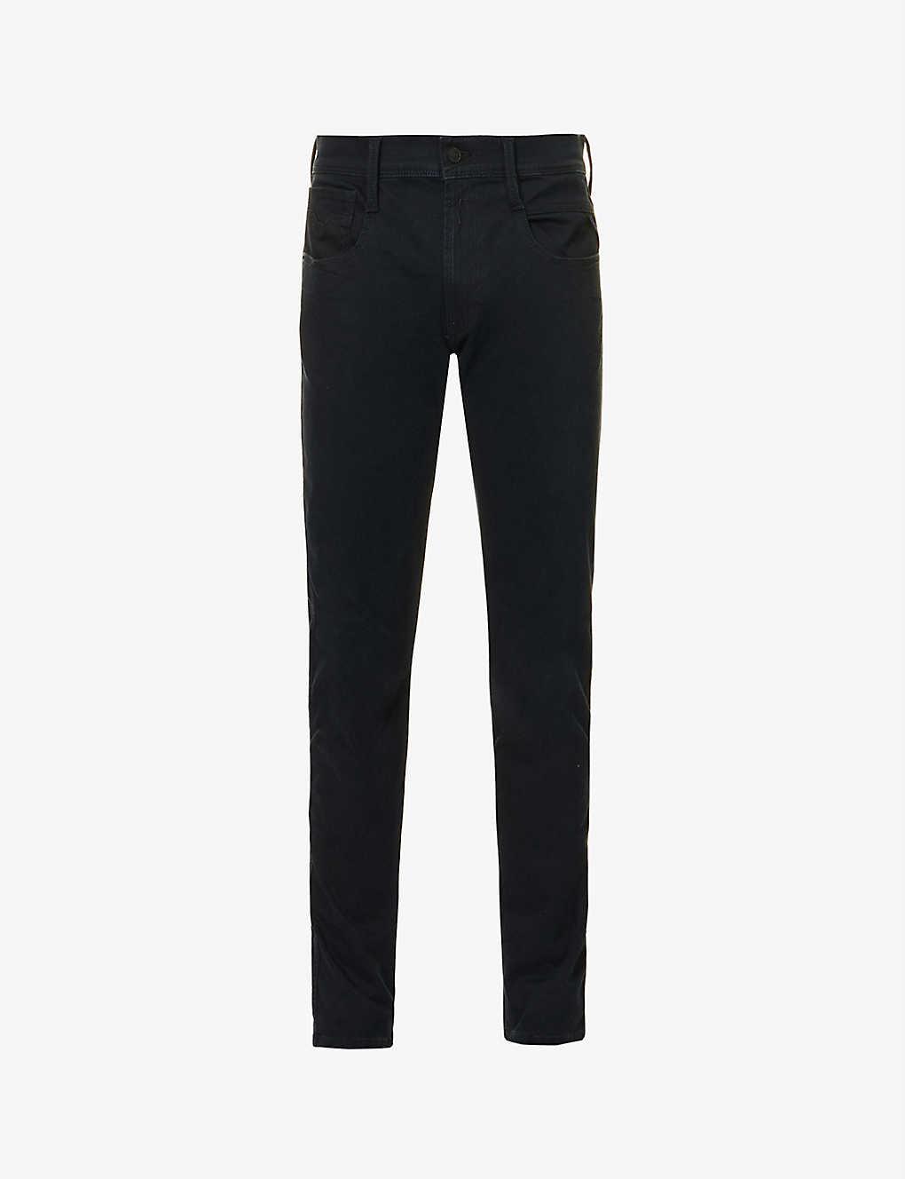 Replay Anbass Hyperflex Slim-fit Stretch-denim Jeans in Black for Men ...