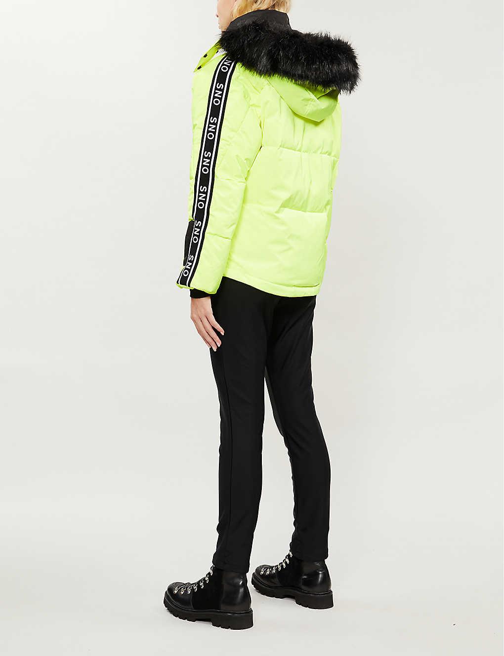 TOPSHOP Synthetic neon Yellow Logo Ski Jacket By Sno - Lyst