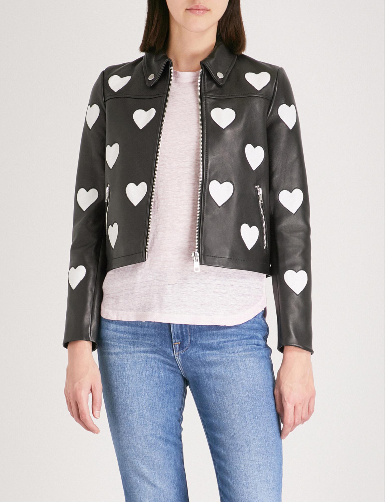 Maje leather jacket clearance hearts
