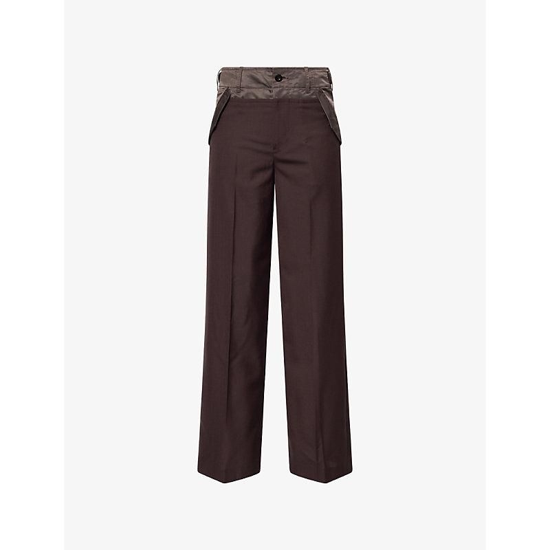 パンツ sacai FW24 Embroidered wool wide-leg pant (2407415 001) Sacai Pants for Women | Online Sale up to 72% off | Lyst