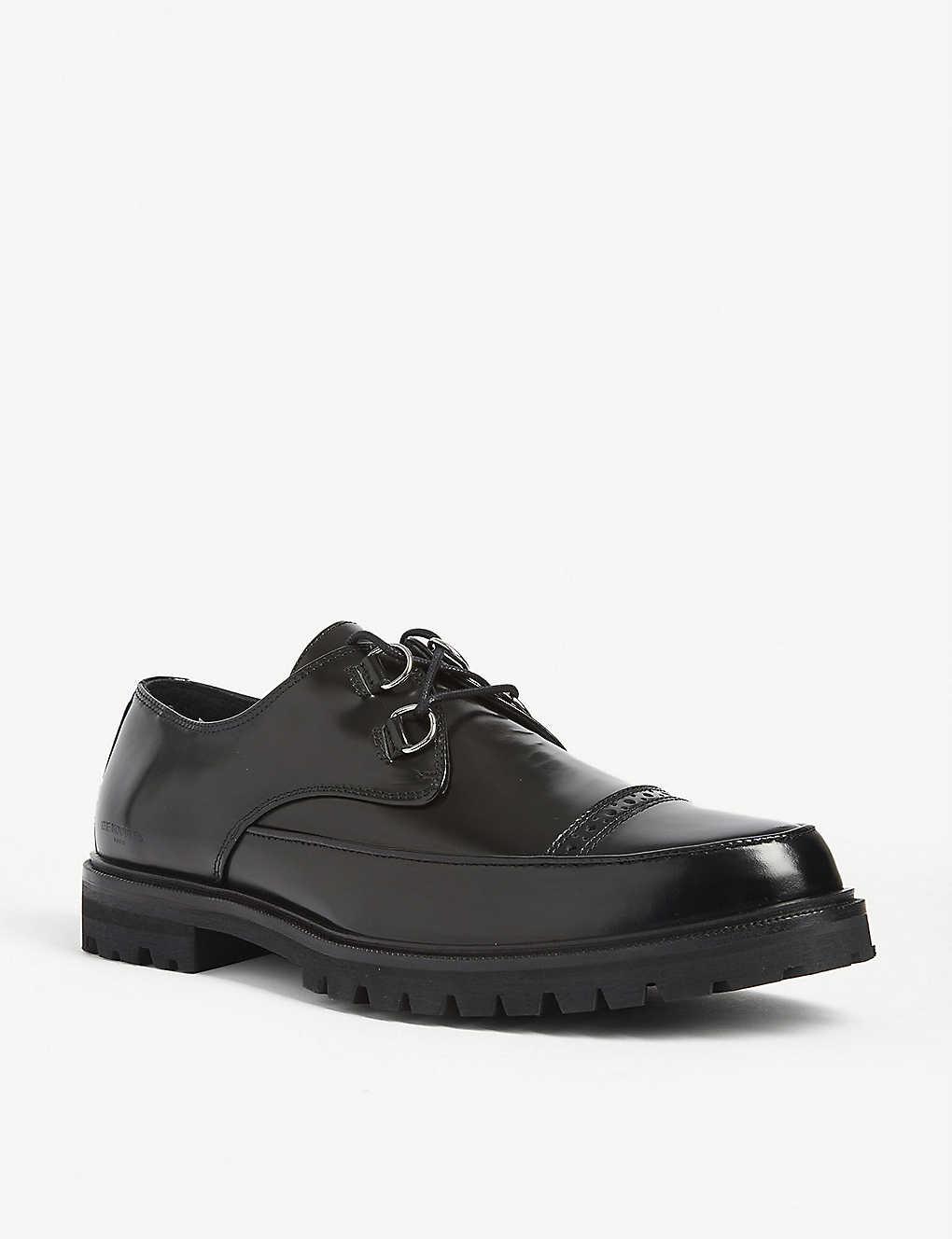 The Kooples D-ring Patent Leather Derby Shoes in Black for Men | Lyst