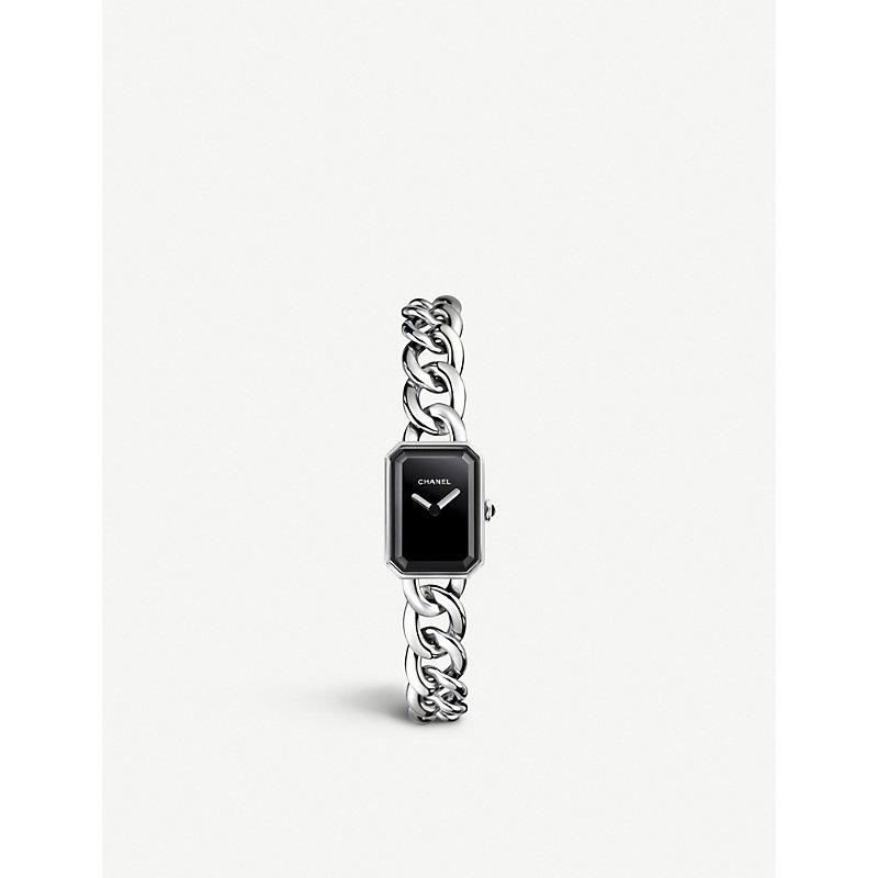 Chanel H3248 Première Chain Steel, Black Lacquer And Onyx Watch in White