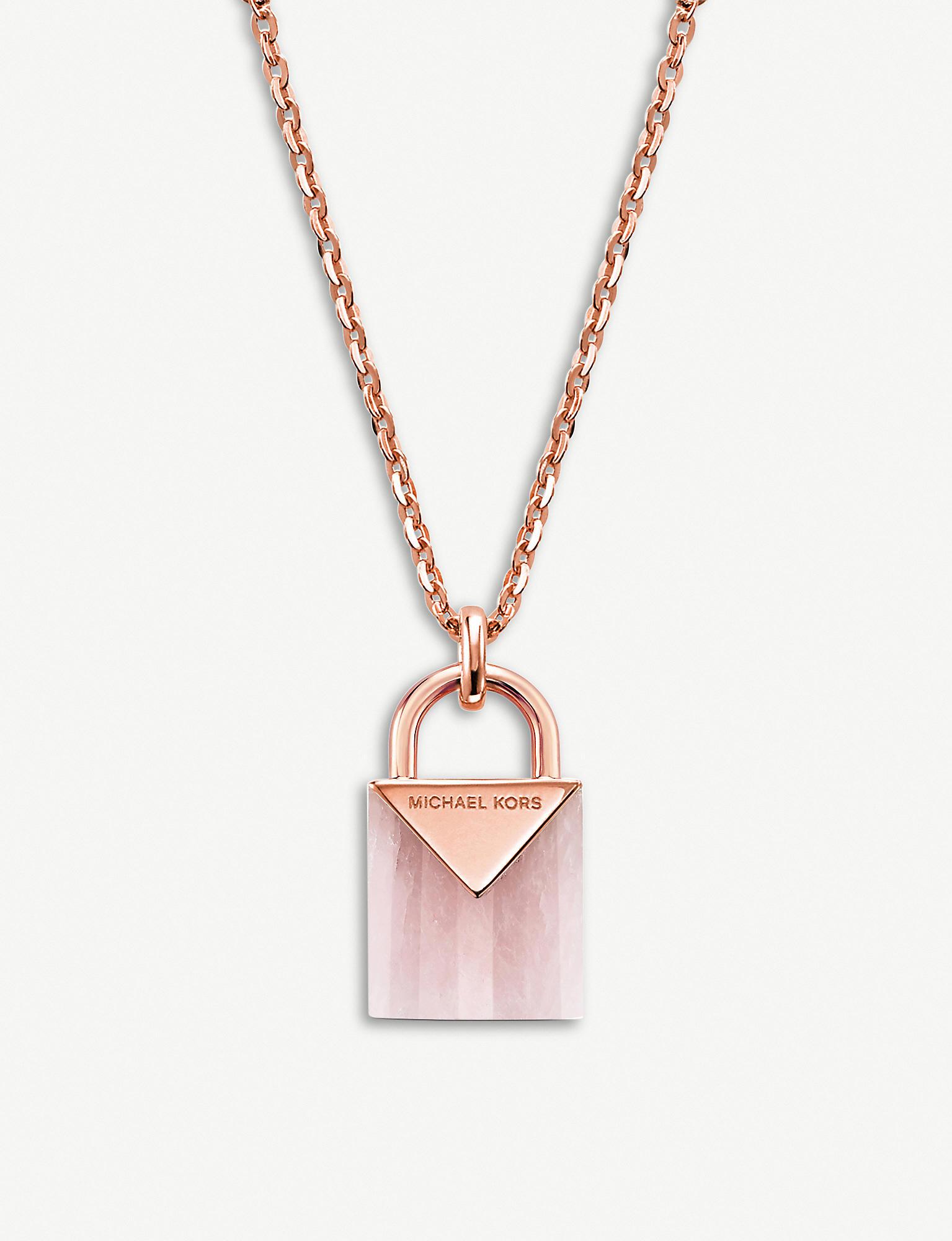 Michael Kors Womens Sparkle Logo Charm Necklace O/S : Clothing, Shoes &  Jewelry - Amazon.com