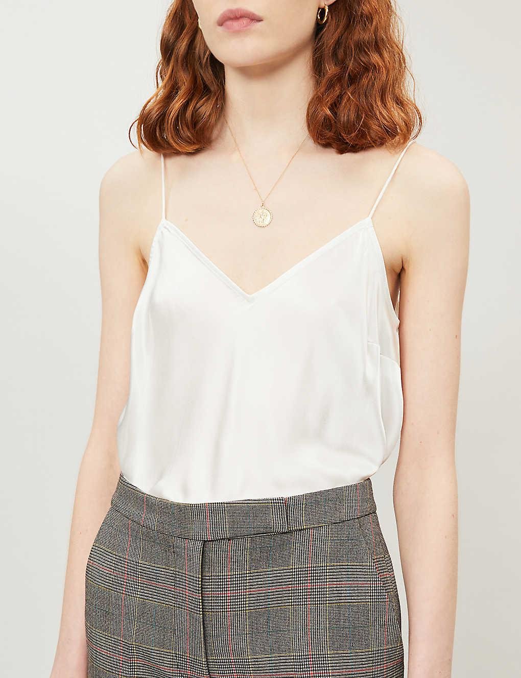 PAIGE Cicely Silk-satin Cami Top in White - Lyst