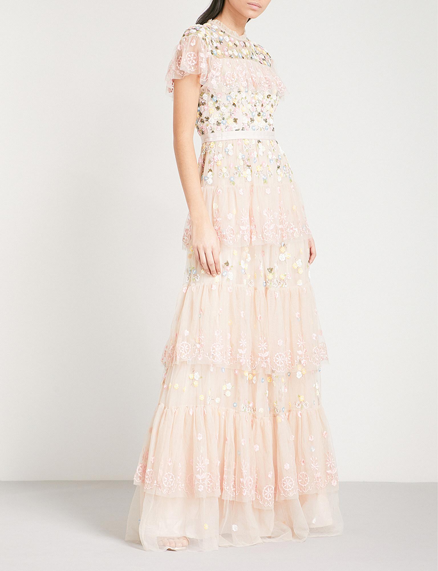 needle & thread embellished tulle gown