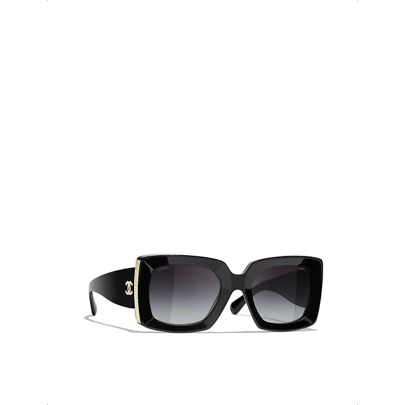 Chanel Rectangle Sunglasses in Black