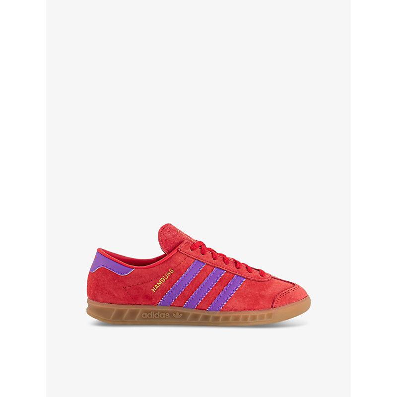 adidas Hamburg Suede Low Top Trainers in Red for Men Lyst UK