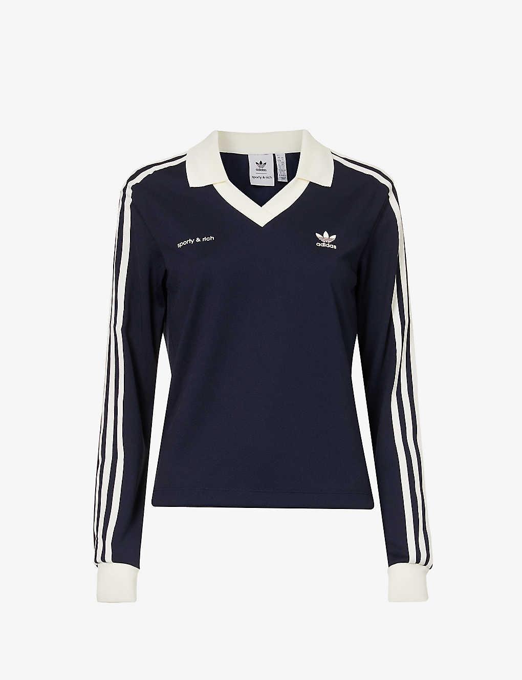 Sporty & Rich X Adidas Logo-print Long-sleeved Recycled-polyester