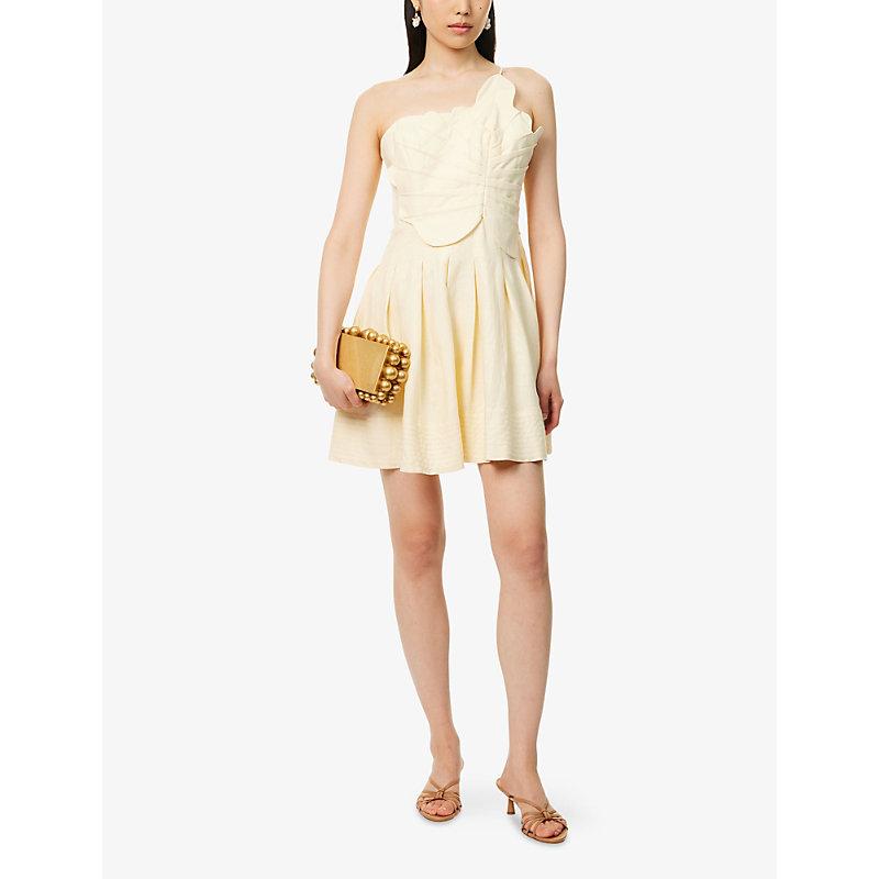 farm rio one shoulder mini dress Ana Leovy Farm Rio Organic Cotton One Shoulder Mini Dress