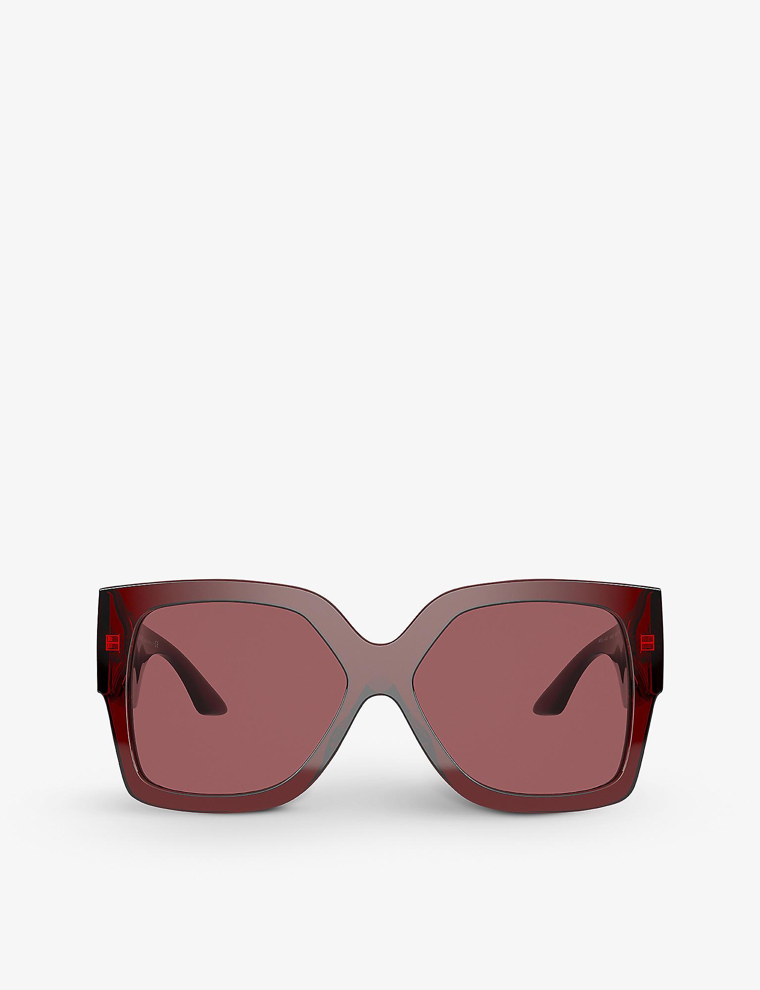 Versace Ve4402 Squareframe Acetate Sunglasses in Red Lyst