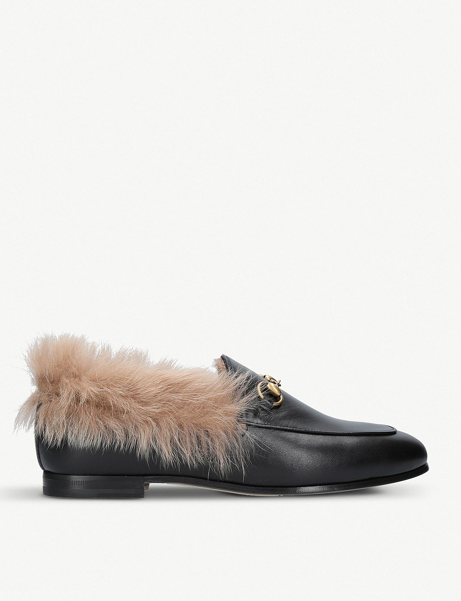 gucci shearling loafers