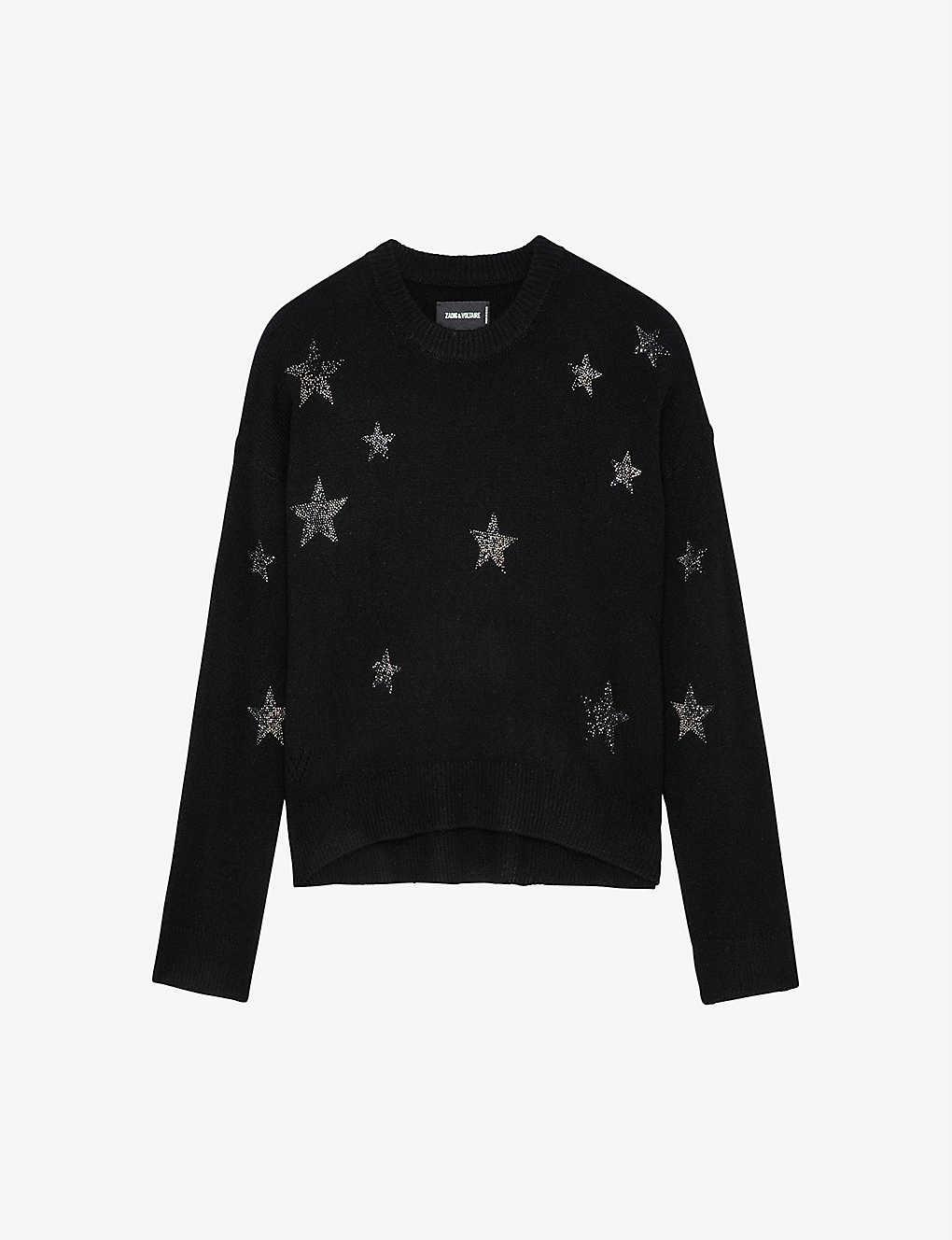 Zadig & Voltaire Markus Starembellished Cashmere Jumper in Black Lyst
