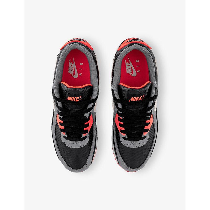 Nike Air Max 90 Leather And Mesh Low-Top Trainers in Red Lyst UK