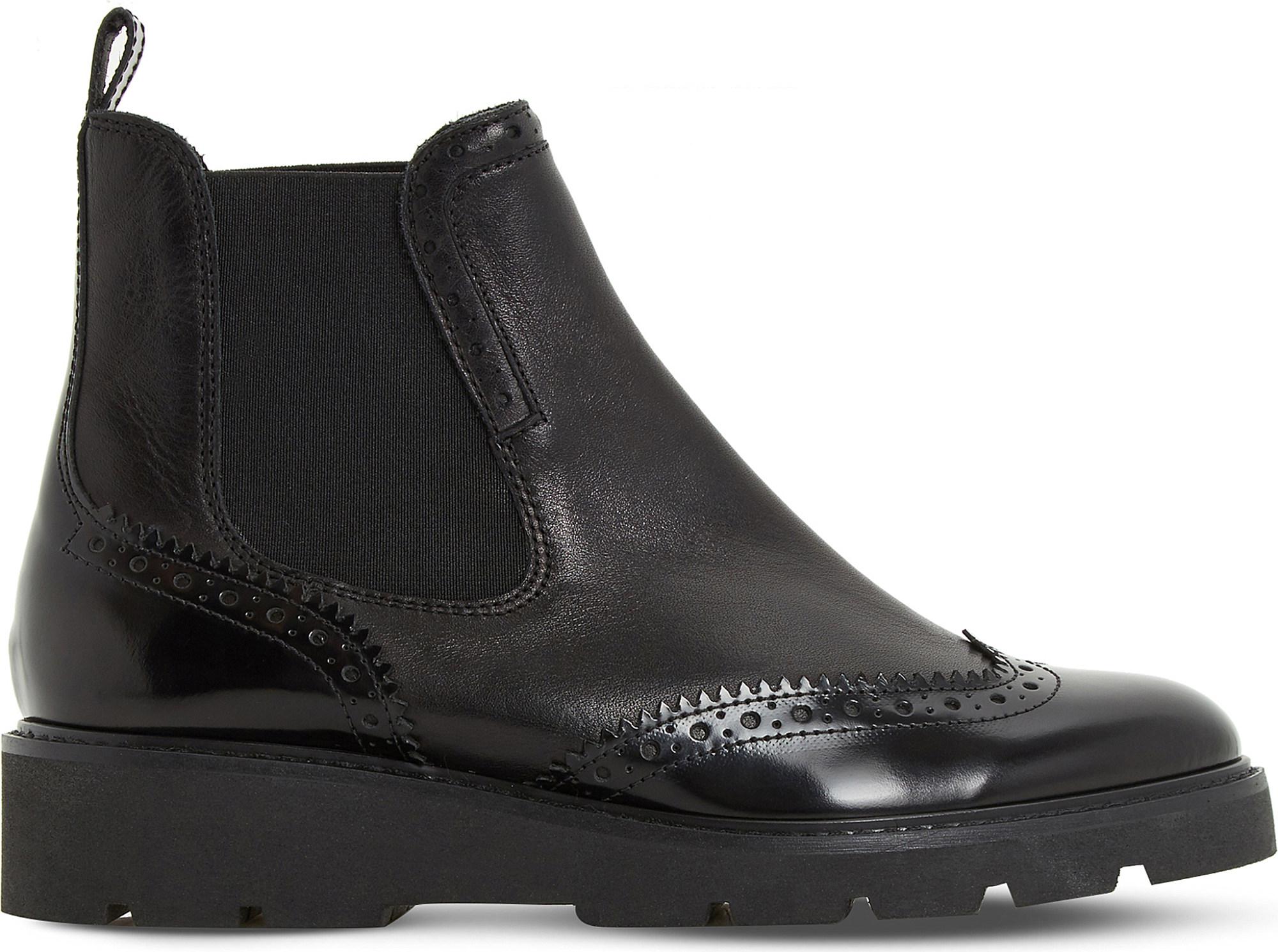 dune chelsea boots in black leather