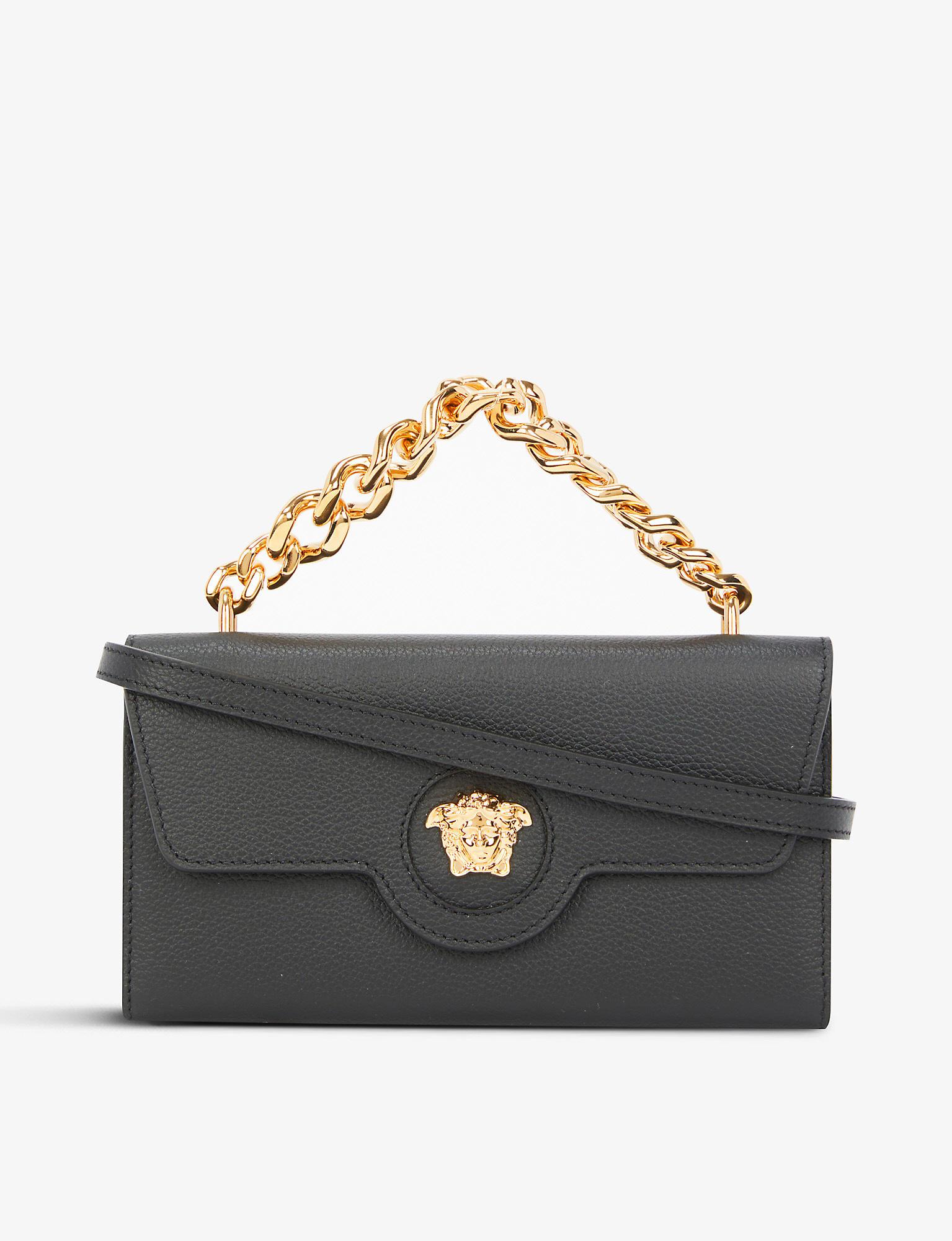 La medusa leather crossbody bag Versace Black in Leather - 31170573