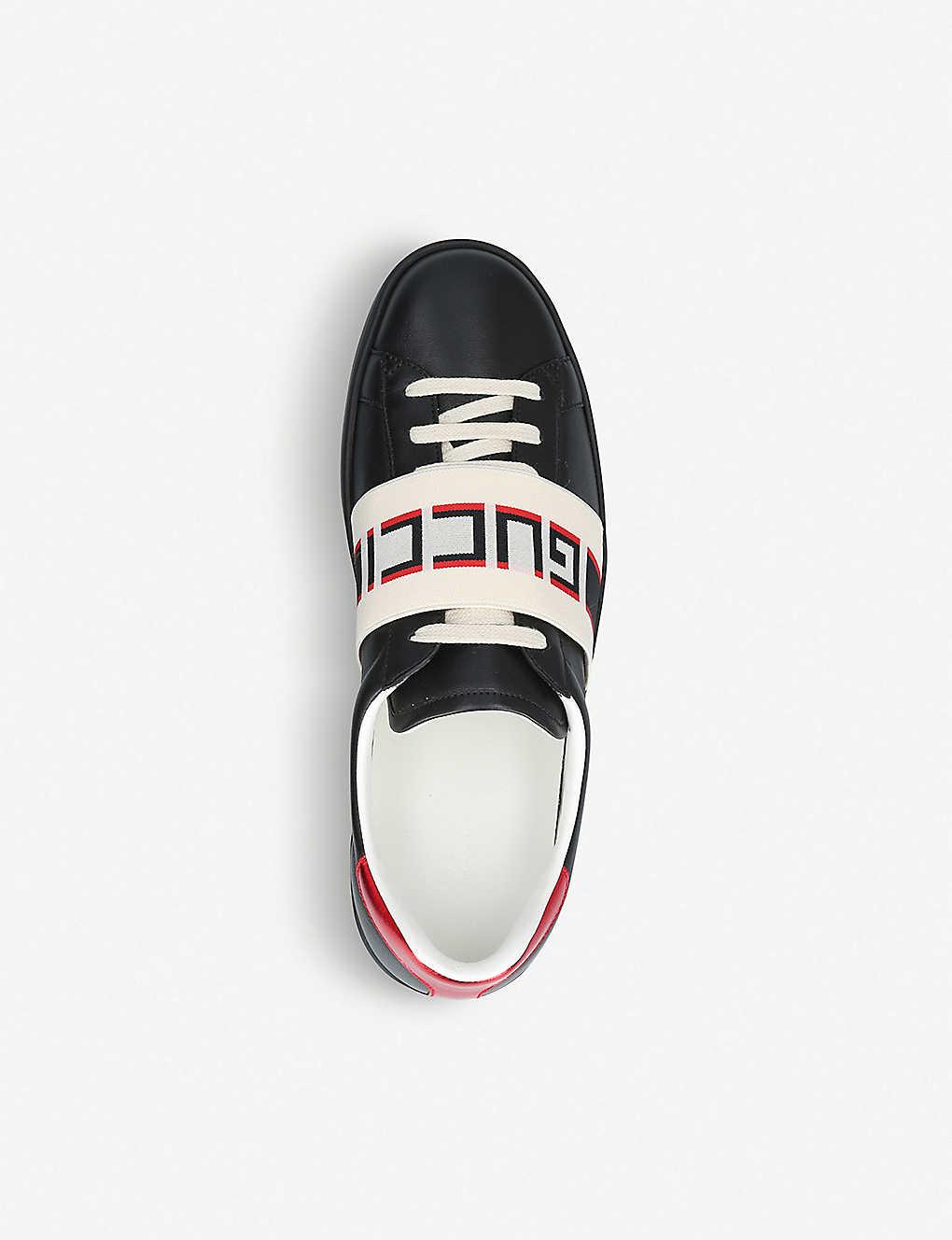 Gucci stripe shop leather sneaker black