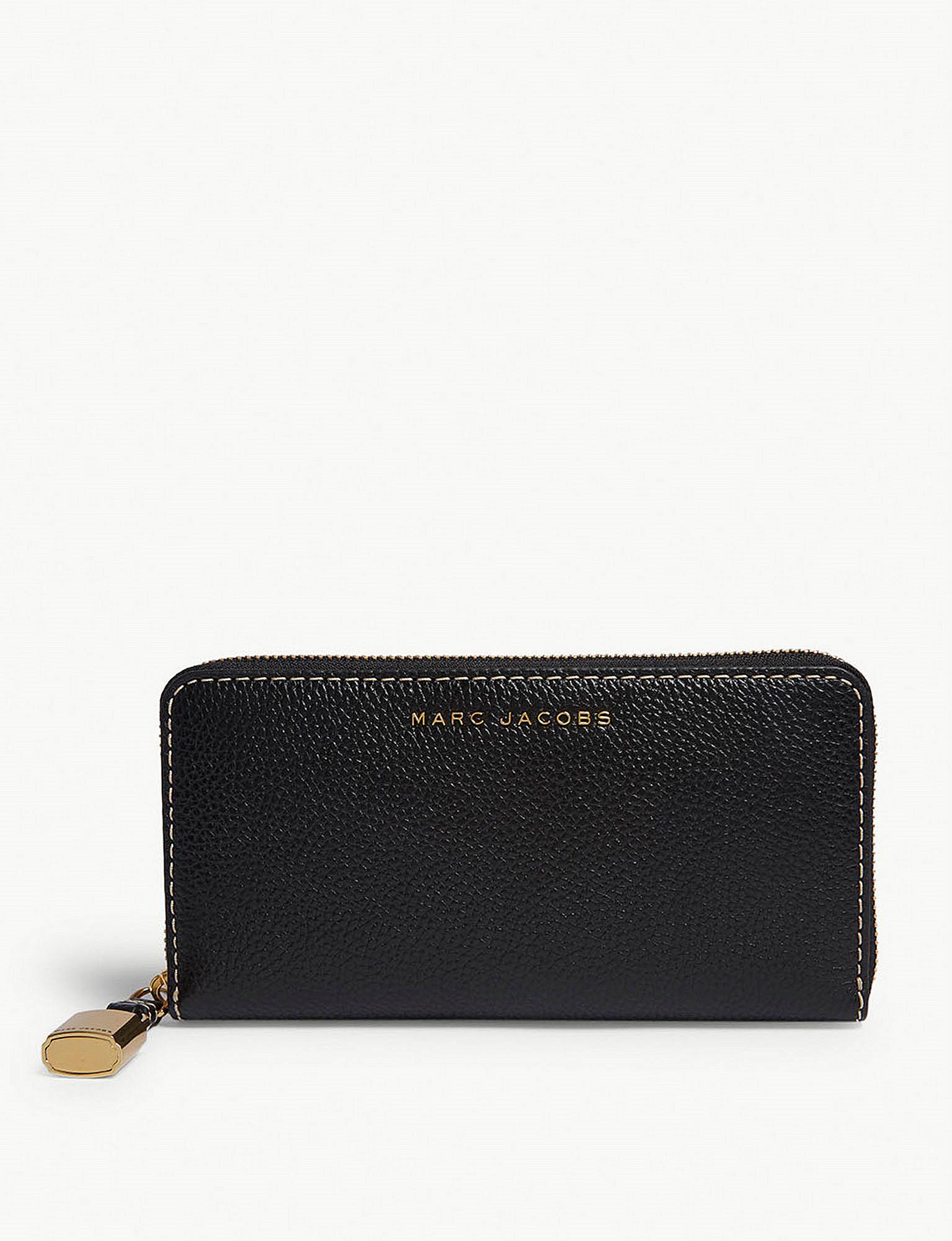 Marc Jacobs Black Grind Leather Continental Wallet - Lyst