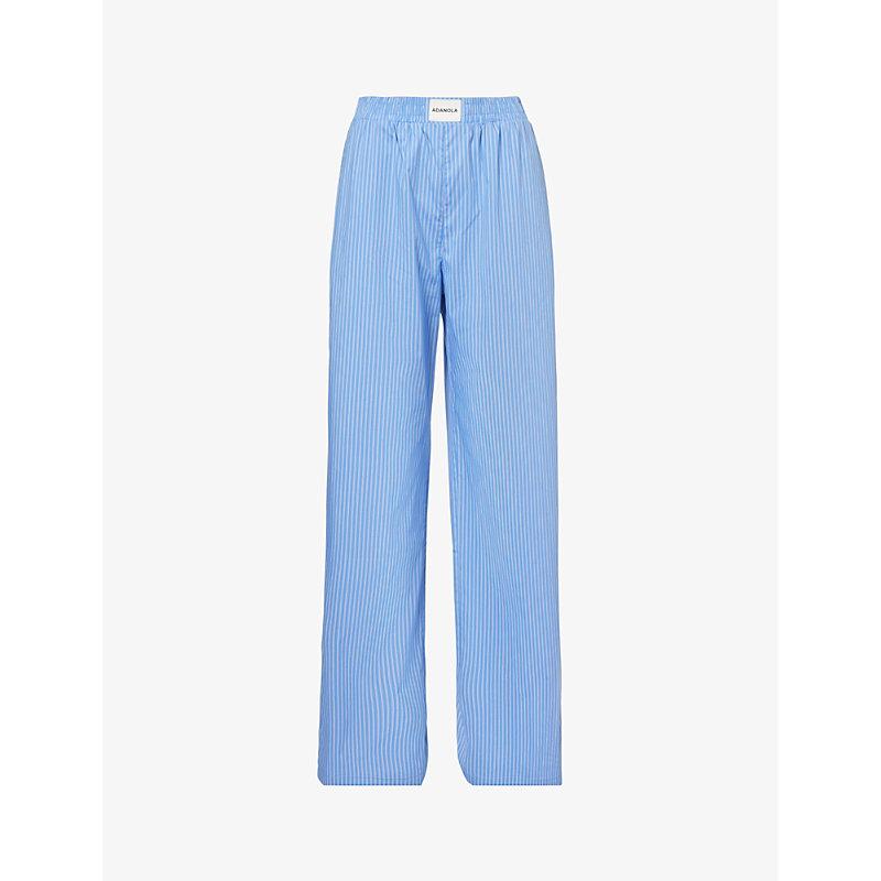 Striped pants / Blue and grey yoga pants / long blue striped pants / S –  Nuichan