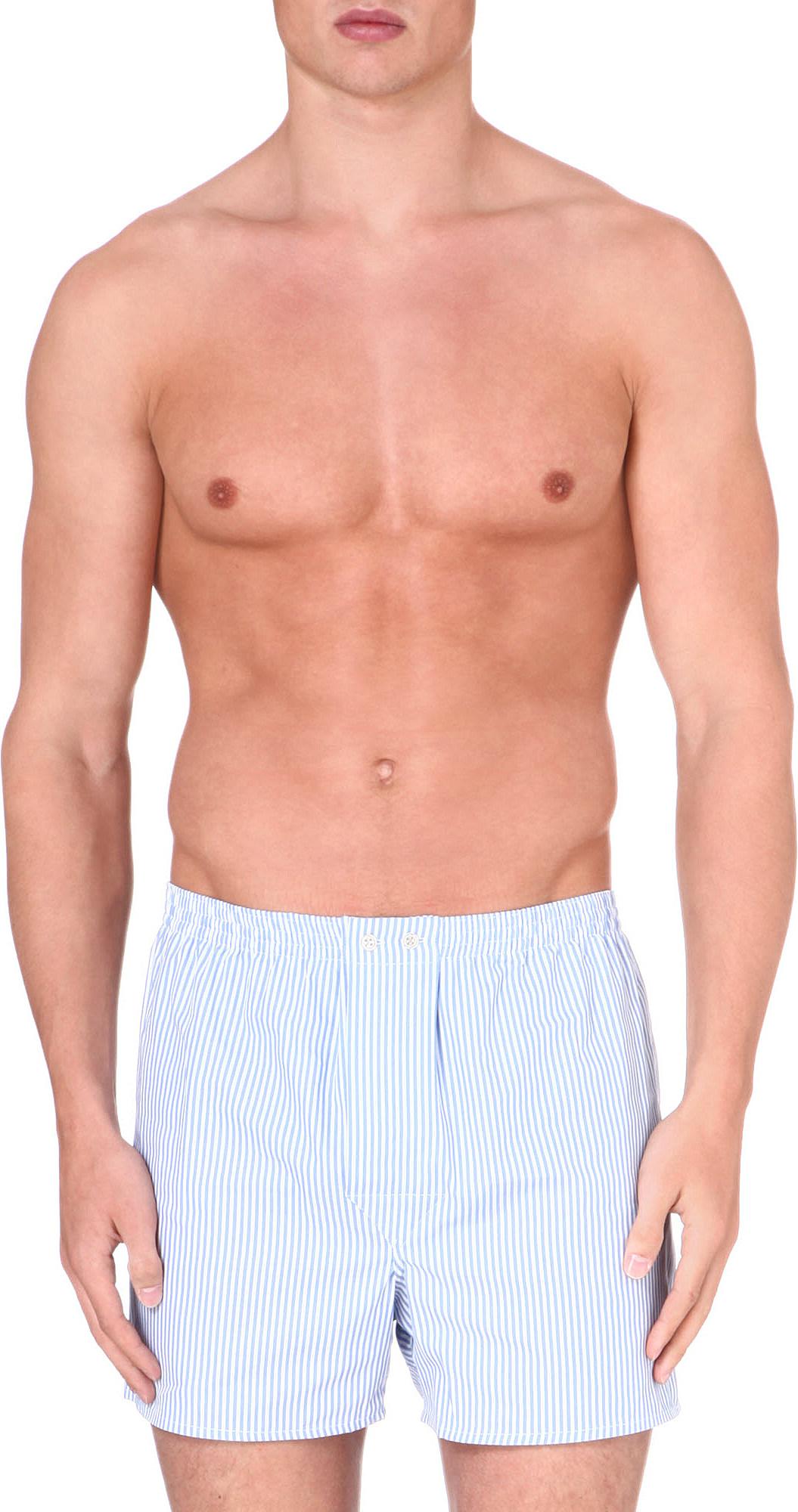 Download Lyst - Derek Rose Stripe Cotton Boxer Shorts in White for Men